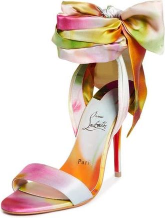 Christian Louboutin Miss Z Du Desert Ankle Wrap Sandal in Pink Multi at Nordstrom, Size 11.5Us