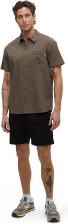 tentree Hopkins Shirt in Timber/meteorite Black at Nordstrom, Size Xx-Large