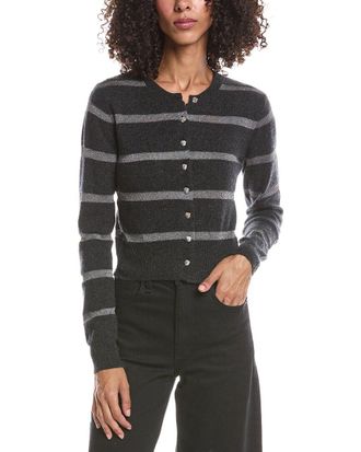 Brodie Simone Stripe Cashmere-Blend Cashmere Cardigan