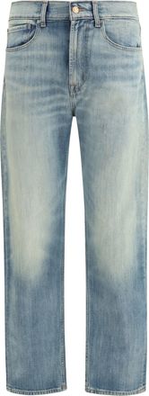 7 For All Mankind Mens Jeans Easy Straight Mid-Rise Blue Cotton
