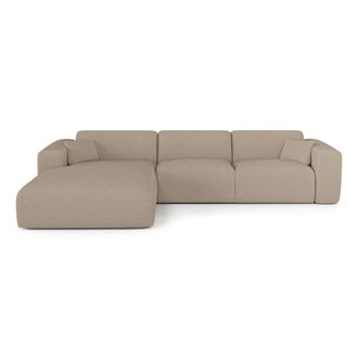Sia Home Sof&aacute; cama esquina izquierda 5 plazas tejido bouclette topo