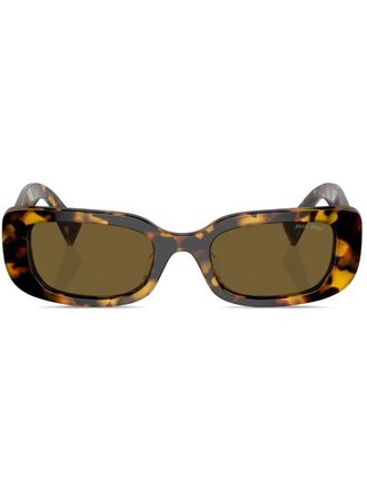 Miu Miu Eyewear Occhiali da sole squadrati con effetto tartarugato - Verde