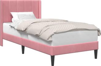 vidaXL Estructura De Cama Con Cabecera Rosa 100 X 200 Cm Terciopelo Vidaxl
