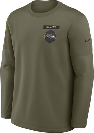 Nike Baltimore Ravens Salute to Service Sideline Triumphant Win Coach Nike Mens NFL Pullover Crew in Brown | 03BR2DHA23-1KL