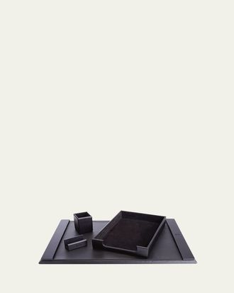 Royce Leather Monogrammed Leather Executive Desk Blotter & Accesory Set