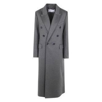 Victoria Beckham Catriona Jas - Dames - Mantels - Grijs - Maat: 2XS Zijde