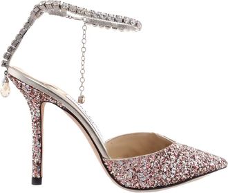 Jimmy Choo London Saeda 100 Coarse Glitter Pumps, Brand Size 34.5 ( US Size 4.5 )