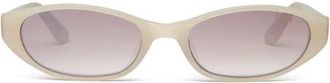 DEZI Gisele Oval Sunglasses in Cream /Light Brown Faded at Nordstrom