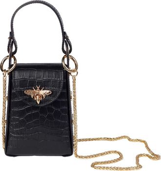 Persaman New York Anette Croc-Embossed Leather Crossbody Bag in Black at Nordstrom Rack