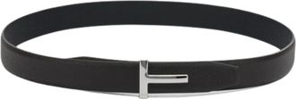 Tom Ford Minimalist Leather Belt With Distinctive T Buckle