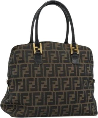 Fendi Pre-owned Vintage Zucca Canvas Hand Bag - Dames - Vintage Handtas - Bruin - ONE Size - Leer - Vintage