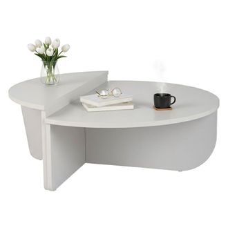 Dmora Mesa De Caf&eacute; Feglino, Mesa De Centro Baja, Revistero Para Sof&aacute;, Estante De La Sala De Estar, 90x60 H35 Cm, Gris - Dmora