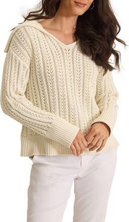 Tommy Bahama Zoe Sailor Collar Sweater in Bleached Sand at Nordstrom, Size X-Small