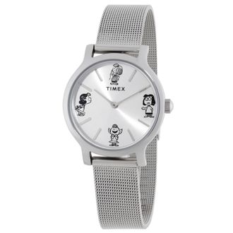 Timex Transcend x Peanuts Sketch Quartz Silver Dial Ladies Watch TW2W46000
