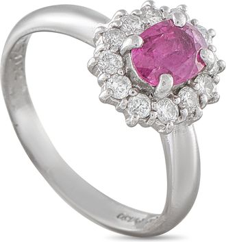 Luxury Bazaar Platinum 0.32ct Diamond and Ruby Ring MF12-010226