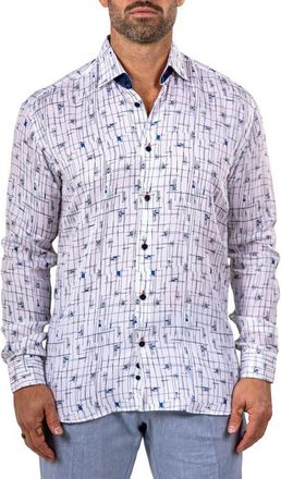 Maceoo Fibonacci Marthyr 0315 Contemporary Fit Button-Up Shirt in White at Nordstrom