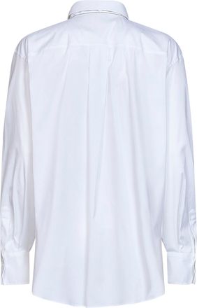 Brunello Cucinelli Womens Shirt With Tie White Poplin Lyocell