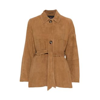 Peuterey Leather Jackets, female, Brown, Size: XS Sands Suede Jacket