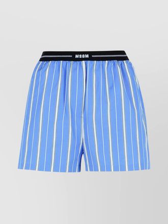 Msgm striped cotton knee-length shorts