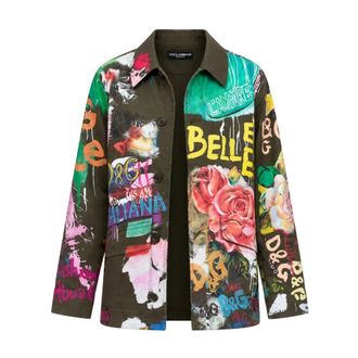 Dolce & Gabbana Floral-Print Katoenen Jas - Dames - Jassen - Veelkleurig - Maat: XS Katoen