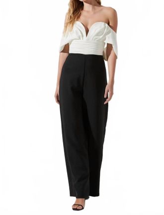 Astr Betania Jumpsuit In Black/white