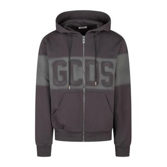 GCDS Felpa con zip Logo Spray - - Sweatshirts & Hoodies - Uomo - Grigio - M