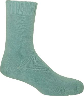 Peper Harow Ribbed Cuff Mens Bed Socks - Blue