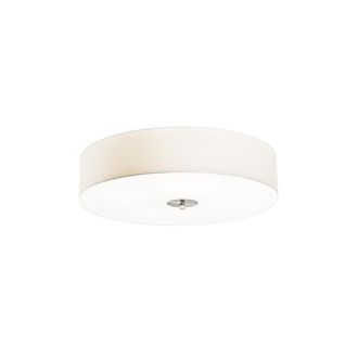 QAZQA R&uacute;stico Plaf&oacute;n Inteligente Blanco De 50 Cm Con 4 Wifi A60 - Drum Jute Vidrio /textil /acero Redonda Adecuado Para Led Max. 4 X 7 Watt - Qazqa