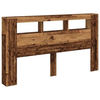 Berkfield Home LED Headboard Old Wood 180x18.5x103.5 cm Engineered Wood in Brown