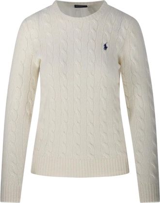 Ralph Lauren Julianna Pullover met Lange Mouwen - Dames - Ronde hals truien - Beige - S - Wol - Truien & Vesten
