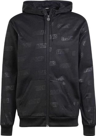 adidas Original Embossed Polar Fleece Full-Zip Hoodie Black IJ6427