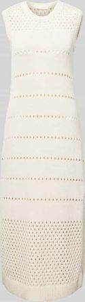 Christian Berg Strickkleid mit Lochmuster in Sand, Größe L