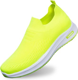 Generic Mens Womens Slip On Trainers Mesh Shoes Walking Gym Athletic Fitness Casual Sneakers Fashion Training Breathable Lightweight Comfortable for Flat Feet