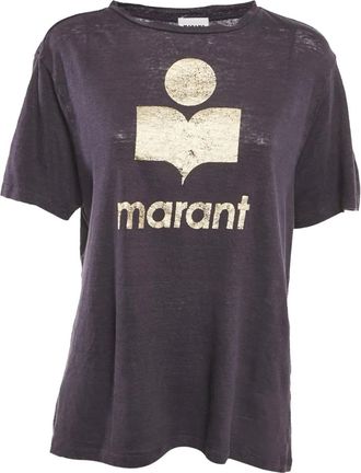 Isabel Marant T-shirt met logoprint - Paars