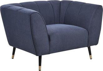 Beliani Sill&oacute;n Tela Azul oscuro