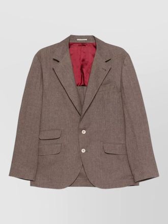 Brunello Cucinelli linen single breasted jacket notch lapel