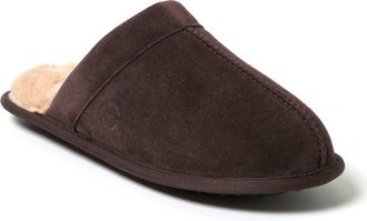 Dearfoams Mens Kirk Genuine Suede Scuff House Slipper