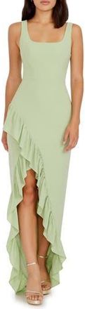 Dress The Population Charlene Ruffle Gown in Sage at Nordstrom Rack, Size Small