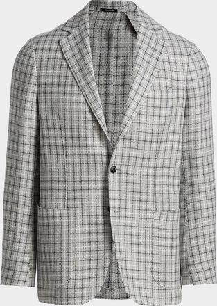 Sartorio Men & apos;s Plaid Linen-Blend Sport Coat