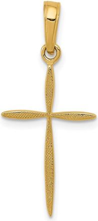 Diamond2Deal 14k Gold Polished Cross With Tapered Ends Pendant