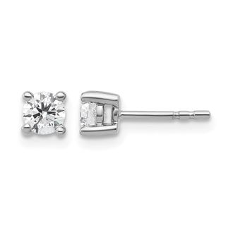 Diamond2Deal 14k Gold 1/2 ct Round Lab Grown Diamond Stud Earrings VS Clarity, D-E Color