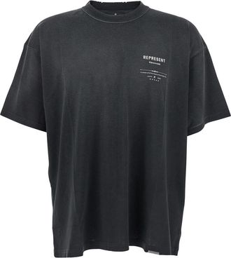Represent revere Manor Black T-shirt With Logo Lettering On The Front And Maxi Print On The Rear In Cotton Jersey Man