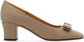 Ferragamo Beige Slip On Pumps