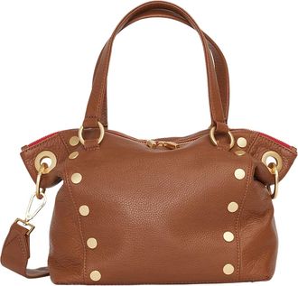 Hammitt Hammitt Daniel Mahogany Pebble Brushed Gold Red Zip Med