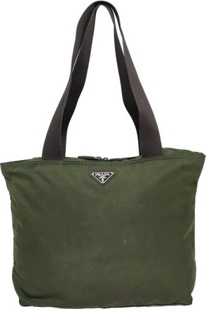 Prada Tessuto Khaki Synthetic Tote Bag (Pre-Owned)