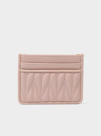Simons Womens Tone-on-tone embroidery faux-leather card holder