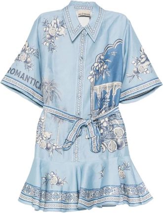 Alemais Kleedjes, Dames, Blauw, 2Xs, Shirt Dress