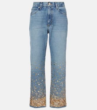 Frame Denim The Champagne embellished straight jeans