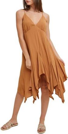 Wishlist Handkerchief Hem Babydoll Dress in Camel at Nordstrom Rack, Size Medium
