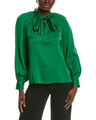 Elie Tahari The Angie Silk-Blend Blouse